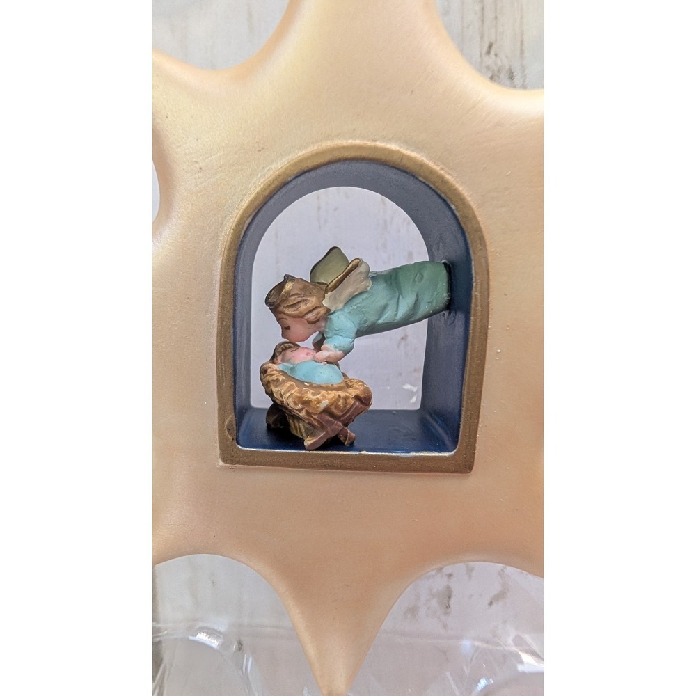 2005 Hallmark Once Upon a Starry Knight Angel Kissing Baby Jesus
